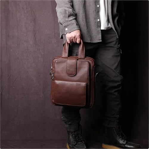 Vintage PU Leather Messenger Bag, Men Business Crossbody Shoulder Bag with Strap, Travel Work Purse, for books, umbrellas4