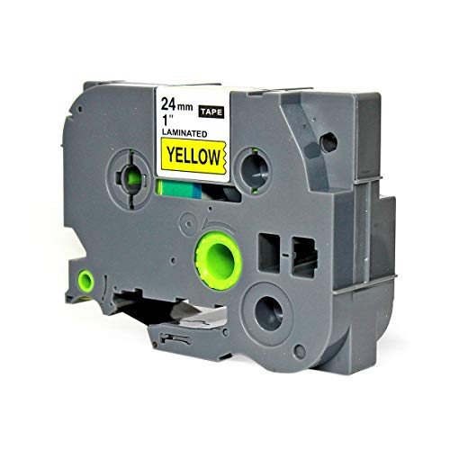 Fita para Rotulador Eletrônico 24mm x 8m Amarelo/Preto Marca X-Full Referência TZc-651 TZe-651 TZ-65