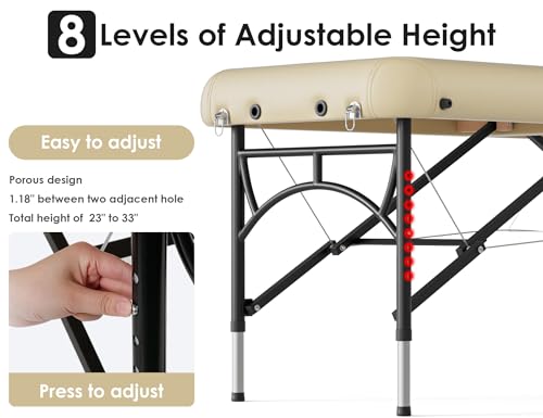 Image of CLORIS 84 inch Professional Massage Table 2 Section Portable Hold Up to 1100LBS