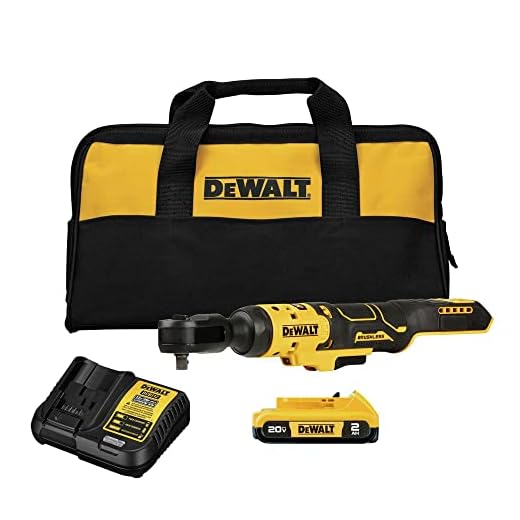 DEWALT 20V MAX Ratchet Set, 3/8 inch, 70 lbs of Torque, Battery and Storage Bag Included (DCF513D1)