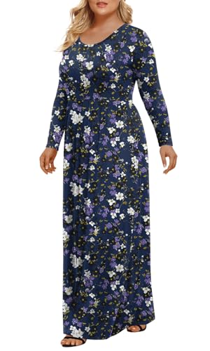 Image of LONGYUAN Women's Plus Size Maxi Dresses for Curvy Women Casual Long Dress XL-6XL