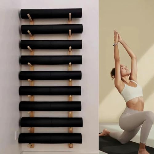 Support mural en bois tapis de yoga pour organiser le fitness