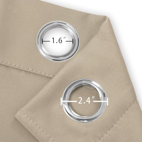 Image of LEMOMO Khaki Thermal Blackout Curtains /52 x 54 Inch /Set of 2 Panels Room Darkening Curtains for Bedroom