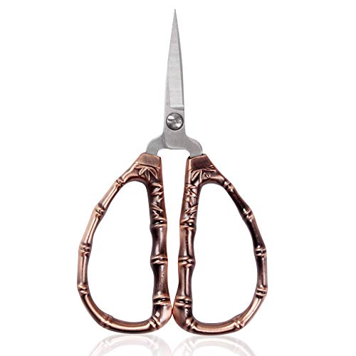 BIHRTC Embroidery Scissors Small Crochet Scissors Sewing Scissors Shears Cross Stitch Scissors Stainless Steel Sharp Tip Scissors for Threading Needlework Handcraft Scissors Bronze