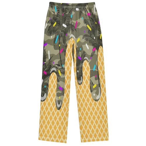 Boy's Pants Navy Ice Cream Jogger Pants Elastic Waist Long Bottoms Trousers with Pockets 6-14 Years