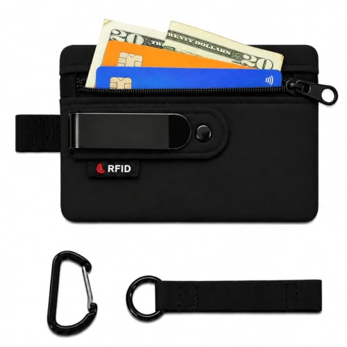 Hidden Clip Stash Travel Belt Wallet for Credit Cards & Cash, RFID Blocking