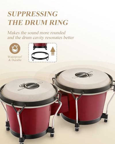 image for Eastar Bongo Drums 6” and 7” Congas Drums for Kids Adults Beginner