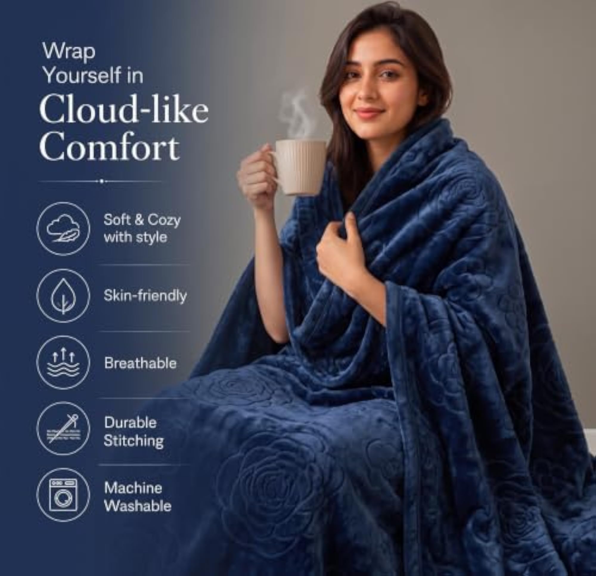 280 GSM Micromink Blanket, Premium Soft Warm Cozy Blanket
