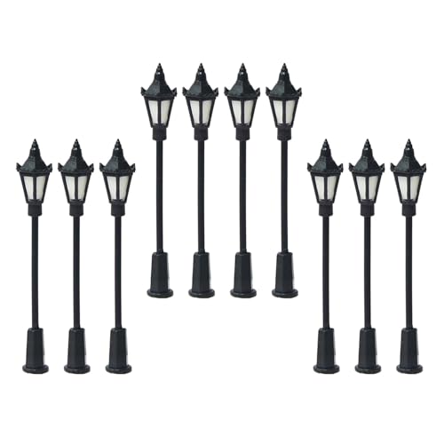 Ronyme Luces en Miniatura a Escala 10x1:75, Modelo de Tren, Luces LED, Calibre Oo, Luz LED para Patio, Modelo de Tren, Poste de Lámpara para Diseño Diorama