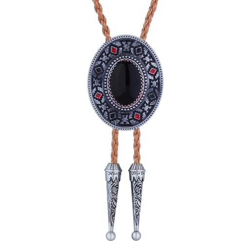 Image of Btilasif Bolo Tie Brown for Men, Scorpion Luminous Stone Cowboy Tie Western Leather Necktie Necklace for Women