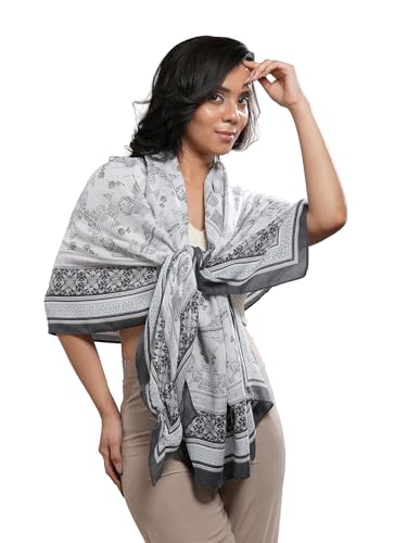 Image of Viscose Scarf for Women | Lightweight & Long | Stole for Women - Stylish Design | Neck Scarf, Hair Scarf, & Head Scarf for Women & Girls | All Season Accessory