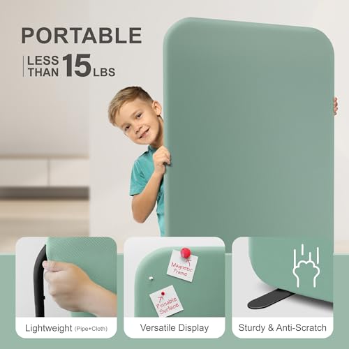 image for DECOLAB Standing Room Divider, Space Privacy Partition, Portable Wall 