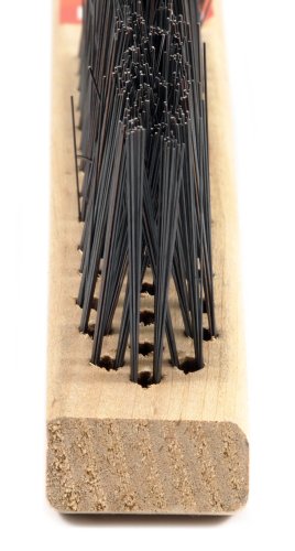 Image of Forney 70522 V-Groove Carbon Steel Wire Brush, with Wood Handle, 13-3 /4-Inch-by-.014-Inch