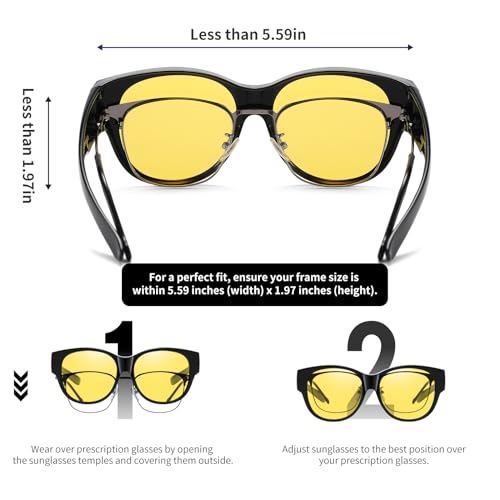 Image of GEGURI Polarized Sunglasses Fit Over Glasses for Men Women, Oversized Square Sun Glasses UV400 Protection Shades