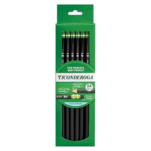 Ticonderoga Wood-Cased Pencils, 2 HB Soft, Black, 24 Count