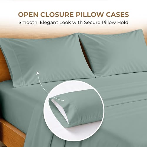 Image of SGI bedding RV Short Queen Sheet Set 60x75, 600 TC Egyptian Cotton, 4 Piece Luxury Hotel Collection, Ultra Soft & Breathable, Fits RV Mattress Camper & Trailer, 15 Inch Pocket, Aqua Green