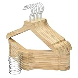 FairyHaus Kids Hangers 20 Pack 12.6 Inch, Eco Bamboo Baby Hangers for Closet, Anti-Rust 360° Swivel
