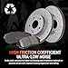 Texunoze Front and Rear Brakes and Rotors Kit, Ceramic Brake Pads and Drilled and Slotted Brake Rotors,Compatible With 2014-2022 Jeep Cherokee Single Piston Calipers,2015-2017 Chrysler 200