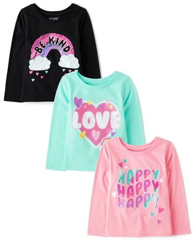 Children's Place Baby Girls' & Toddler Unicorns Graphic Tees 3 Pack