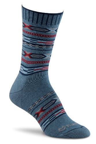 Fox River Women's Aztec Crew Socks, Denim, Large