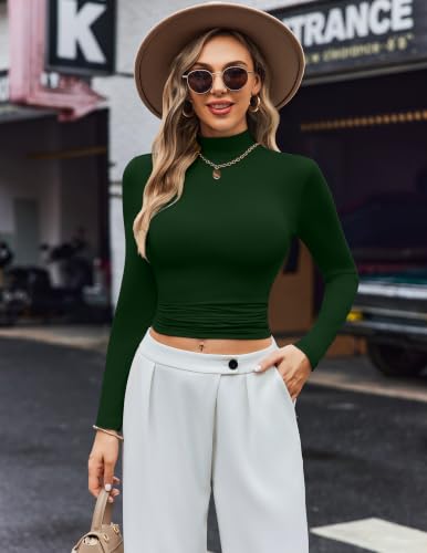 Image of Ekouaer Womens Turtleneck Shirts Long Sleeve Lightweight Fitted Thermal