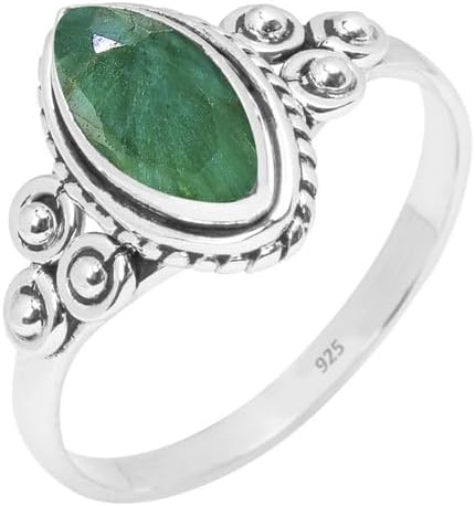 Gemstone Ring, 925 Sterling Silver Ring For Women Girls, Statement Handmade Jewelry Christmas Gifts Size US