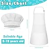 Bouiexye 1 Set Kids Apron and Chef Hat Set Children Apron Adjustable with 2 Pockets Children Chef Painting for Cooking Baking Painting Crafts Making (White #1