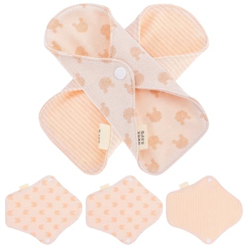COOLHIYA 5 Compresas Sanitarias Lavables Varios estilos de Algodón Orgánico Reutilizables Alta Capacidad de Absorción, Paquete de 5 Unidades para Mujer Adecuado Período Varios estilos