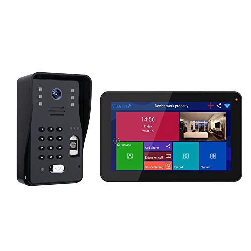 Preisvergleich Produktbild AMZOPDGS Wohnungen 9-Zoll-WiFi-Video-Türsprechanlage HD 1080P-Türklingelkamera-Gesichtserken... entsperren Video-Gegensprechanlagen