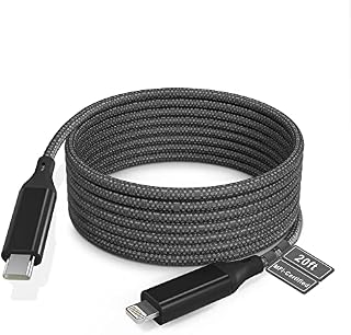 Bawanfa Extra Long USB C to Lightning Cable 20Ft/6M [Apple MFi Certified] iPhone Fast Charger Cable USB-C Power Delivery Fast Charging Cord 3A (max) for iPhone 13/12/11/XS/X/8, Black