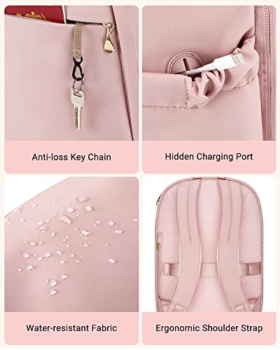 Image of LIGHT FLIGHT Travel Laptop Backpack Women, 17.3 Inch Laptop Backpack with USB Charging Hole, Water Resistant College Bookbag, Black Computer Backpacks for Work,05-purple