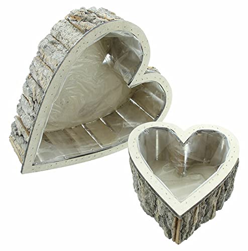 Pots de fleurs en cœur marron rustiques pour plantes et balcon - 3
