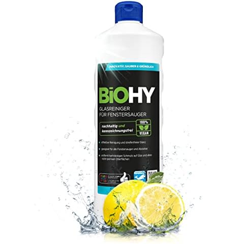 BiOHY Glasreiniger für Fenstersauger | Fensterreiniger Konzentrat für alle Fenstersauger | Bio Reinigungsmittel sorgt Cover