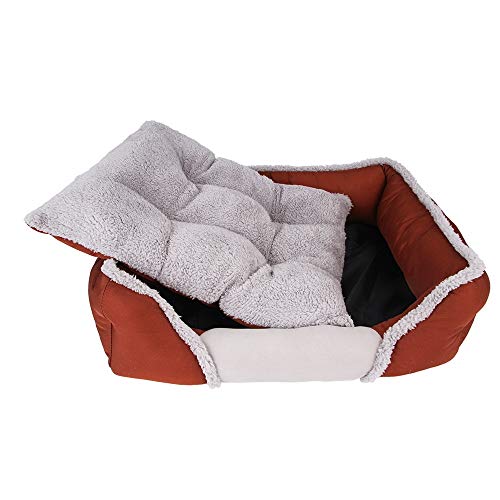 Lit hamac marron en peluche pour chat et chien taille S