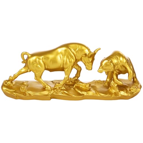 Figuras Toro y Oso de Wall Street de 4.5 Pulgadas Doradas miniatura 1