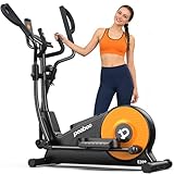 pooboo Elliptical Exercise Machine,Elliptical Machine for Home with Hyper-Quiet Magnetic Driving System&LCD Monitor, Elliptical Trainers with 15.5-17IN Stride,16 Resistance Levels