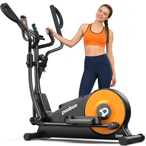 Pooboo Elliptical Exercise Machine with LCD and Resistance