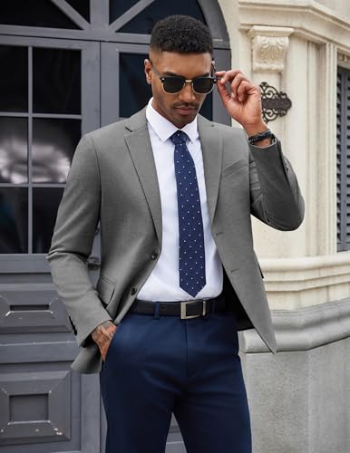 Image of COOFANDY Mens Casual Blazer Knit Sport Coat Lightweight Two Button Suit Jacket
