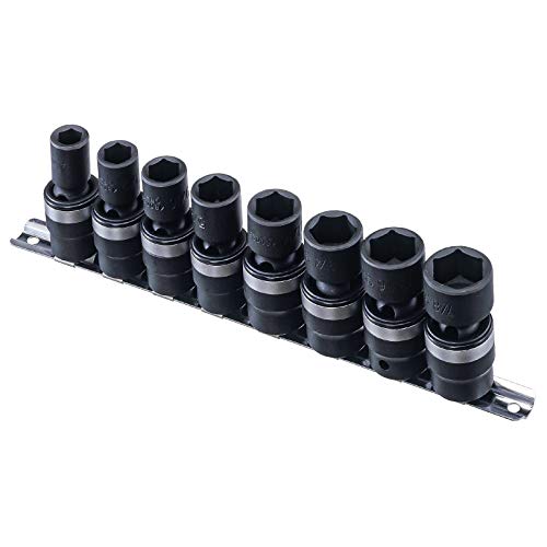 Black Friday - 40% OFF Genius Tools 8 Piece 1/2" Dr. SAE Swivel Impact Socket Set TG-408S