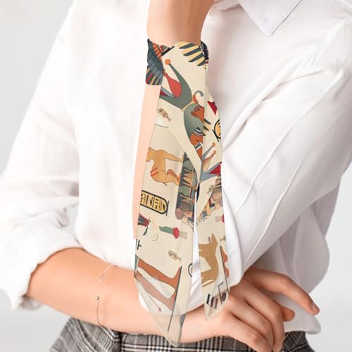 Egypt Egyptian Square Silk Scarf for Women, 23.6" Lightweight Fashion Scarves Wraps, Silk Like Hair Neck Scarf Headband Bandanas for Ladies 5