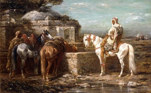 Affiche toile Adolf Schreyer au puits du siècle pour décor de salon