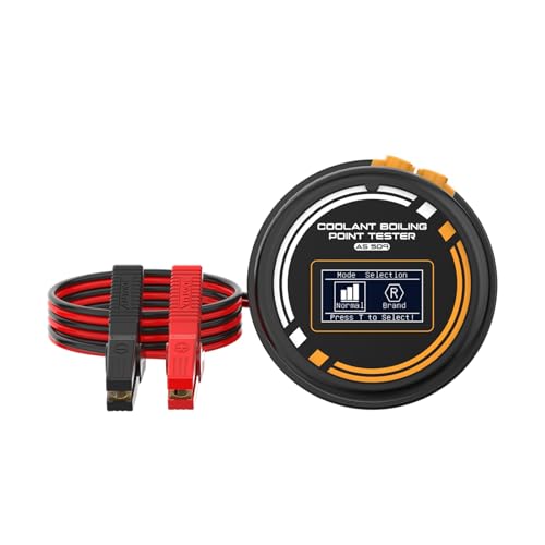 AS509 Coolant Boiling Point Tester,Digital Antifreeze Tester with 23 Brand Database & High-Sensitivity Sensor,12V Automotive Cooling System Tester for Ethylene/Propylene Glycol,Dual Safety Protection