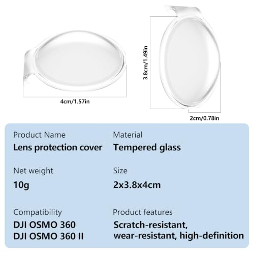 Tempered Glass Lens Guard Cover Protector for DJI OSMO 360 2,OSMO360 2 Pack by Generic - Used condition - Image 2