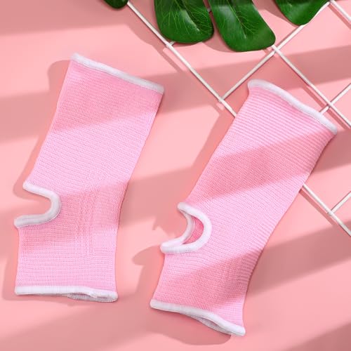 Image of Haysandy 4 Pieces / 2 Pair Ankle Support Brace for Women Men Elastic Adults Compression Socks Knitted Ankle Sleeve for Jogging Running Fitness