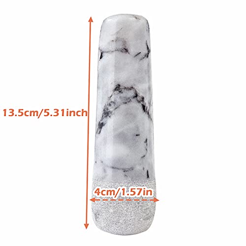 Siparui Marble Replacement Pestle 5.3Inch Only Polished Stone Pestle (Mortar Is Not Included)(Light Gray White) #TOP1
