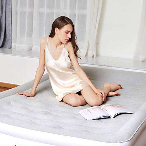 Neues erhöhtes aufblasbares Bett Beflockung Luftmatratze Bett Home Luftmatratze Outdoor Camping Tragbares aufblasbares Bett (Farbe: A) – Bild 7
