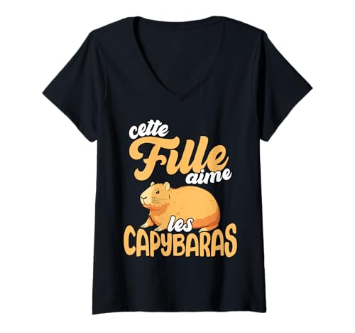 Femme Cette Fille Aime Les Capybaras Fan De Capybara T-Shirt avec Col en V