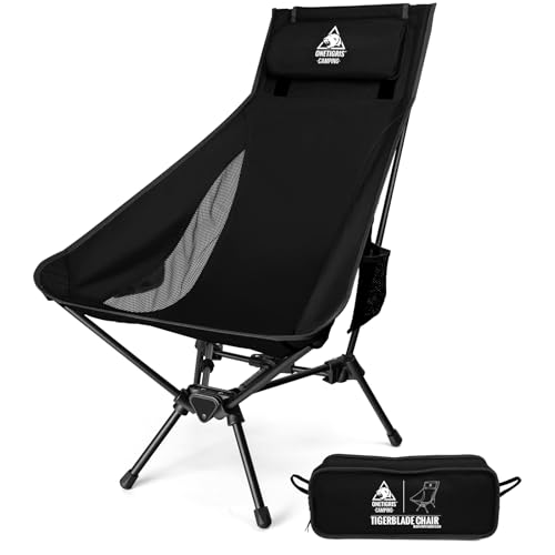 ONETIGRIS Tigerblade High Back Camping Chair with Pillow Design, Comfortable Widened Seat Folding Chair