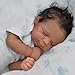 Pinky Reborn African American Reborn Dolls 18 Inch 46 cm Black Baby Dolls Newborn Baby, Lighter Brown Skin Silicone Reborn Toddler Doll with Curly Hair Gift for Age3+