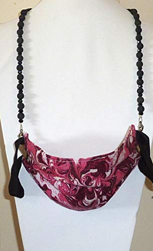 Face Mask Holder Stylish Eyeglass Women Girls Made In Usa Safe Comfortable Decorative Lanyard Strap Necklace Jewelry Chain(Black Lava Beads) #TOP6